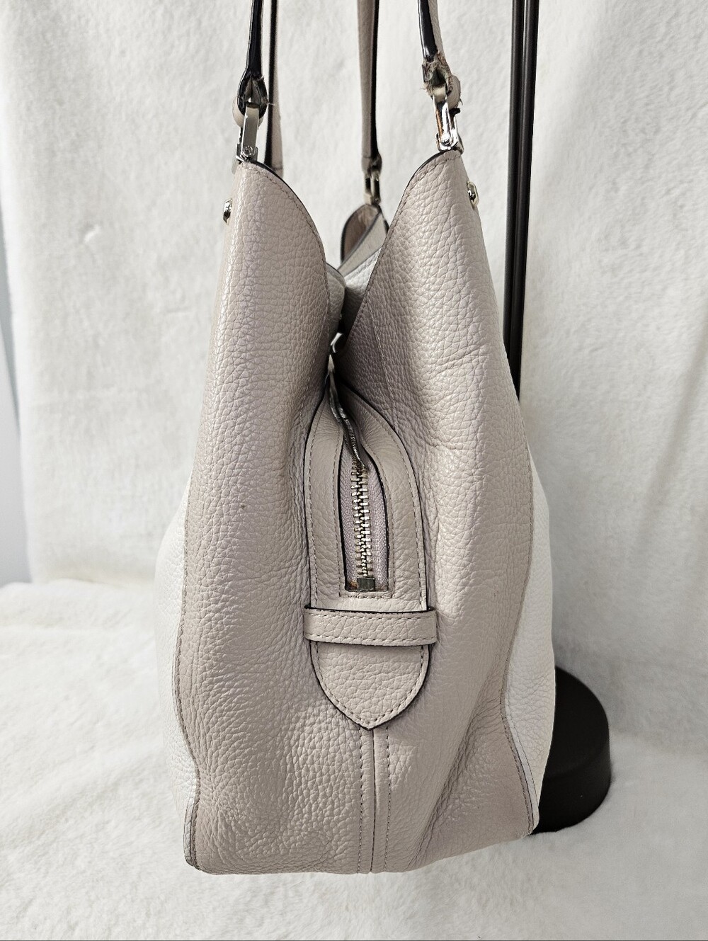Kate Spade Leila Colorblock Tripe Compartment Pebbled Leather Shoulder Bag - Picture 3 of 13